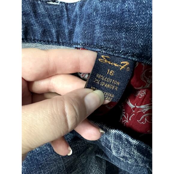 Seven Flare Jeans Women's Size 16 Sequin Fancy Pocket Distressed Medium Wash - Picture 9 of 12